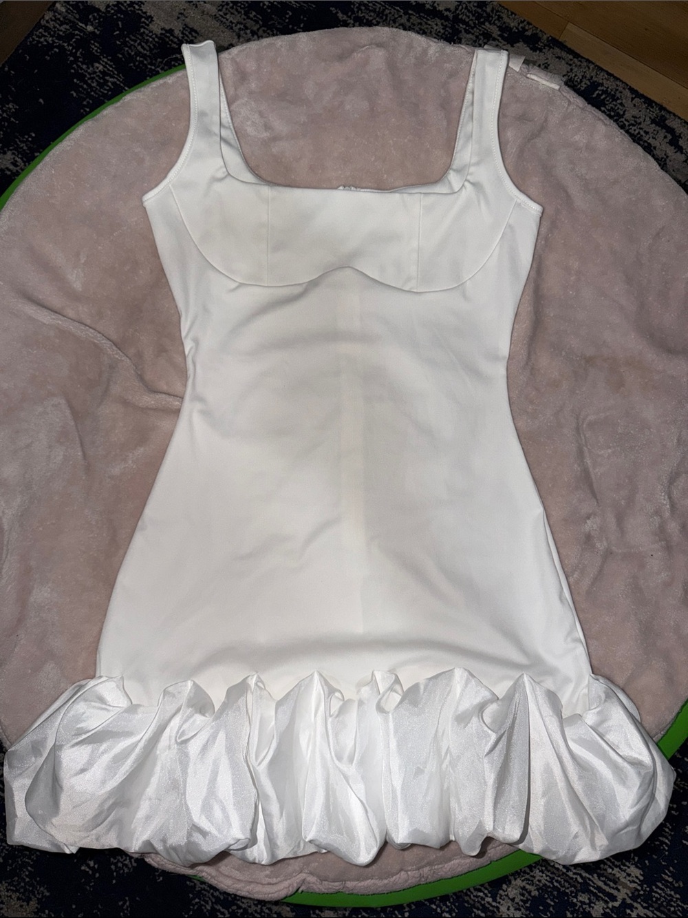 White Midi Dress with Ruffle Hem